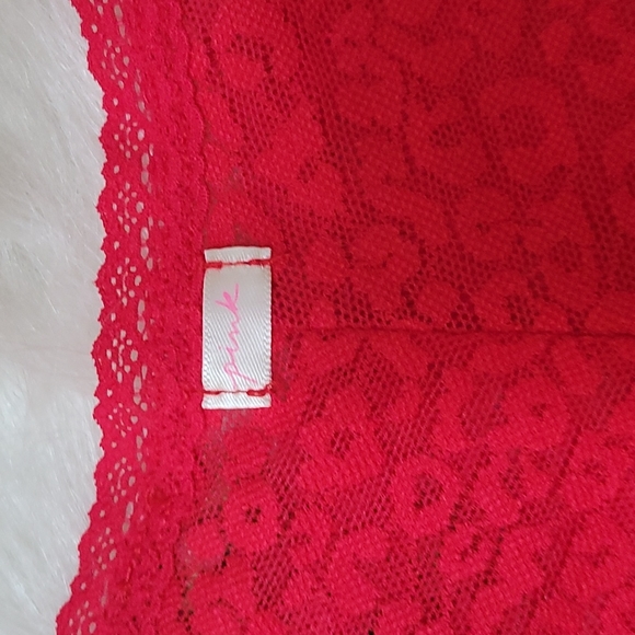 PINK Victoria's Secret Womens Large Red Pepper EVERYWHERE LACE CHEEKST - Picture 5 of 6